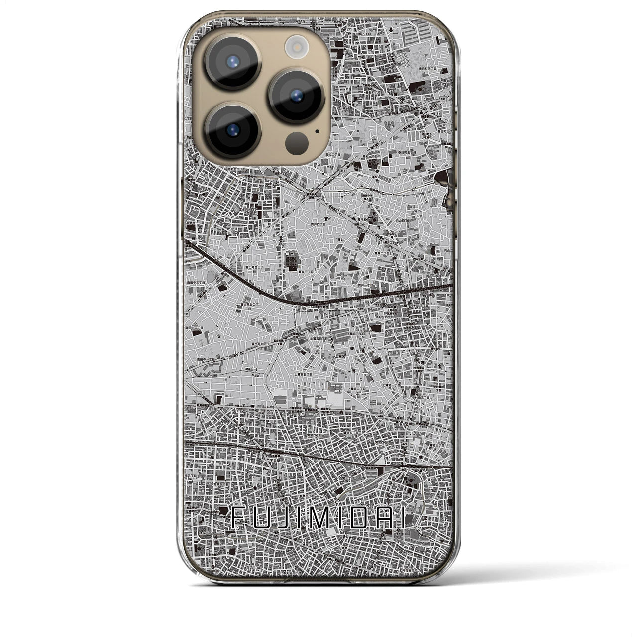 【富士見台(東京都)】地図柄iPhoneケース(クリアタイプ)