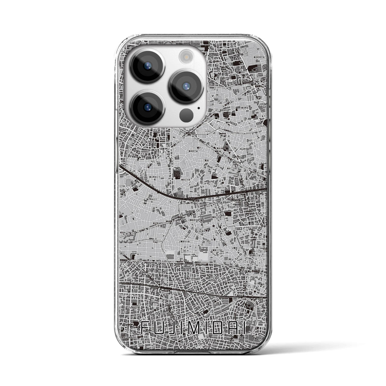 【富士見台(東京都)】地図柄iPhoneケース(クリアタイプ)