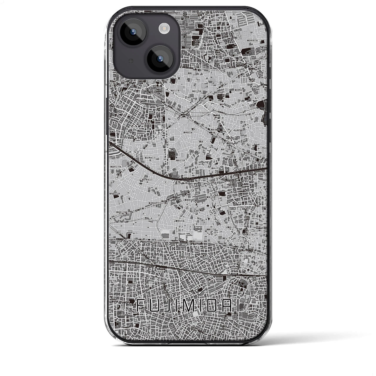 【富士見台(東京都)】地図柄iPhoneケース(クリアタイプ)