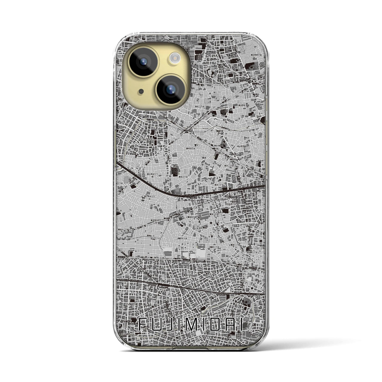 【富士見台(東京都)】地図柄iPhoneケース(クリアタイプ)