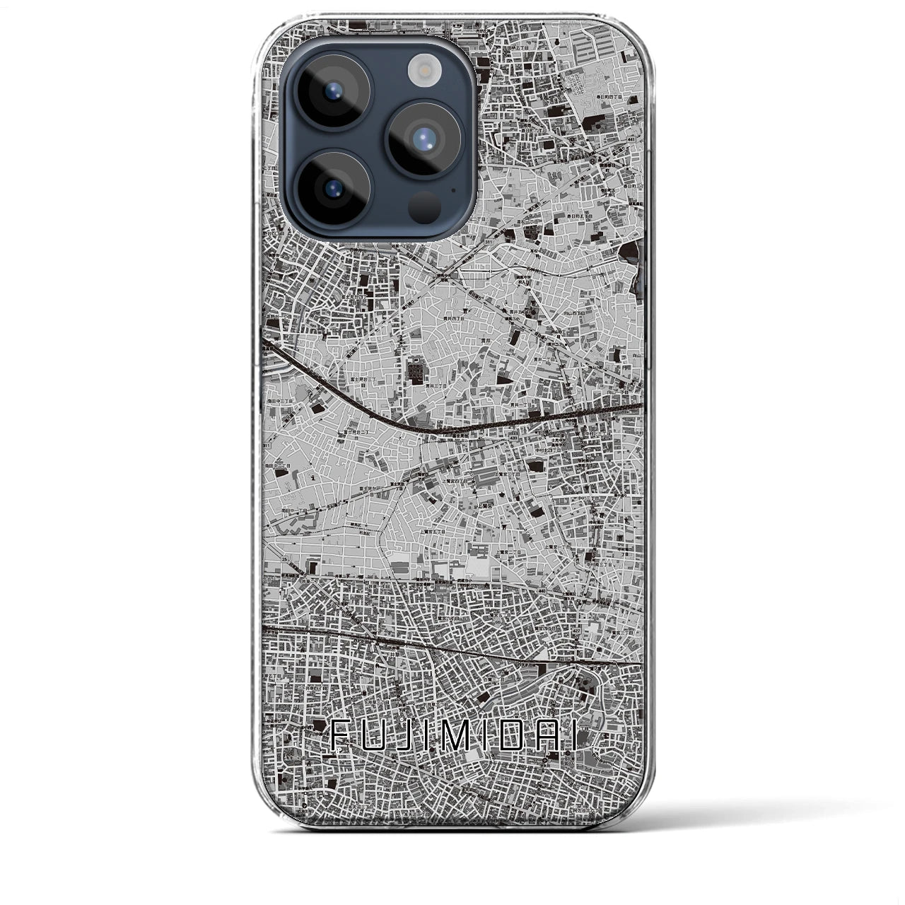【富士見台(東京都)】地図柄iPhoneケース(クリアタイプ)