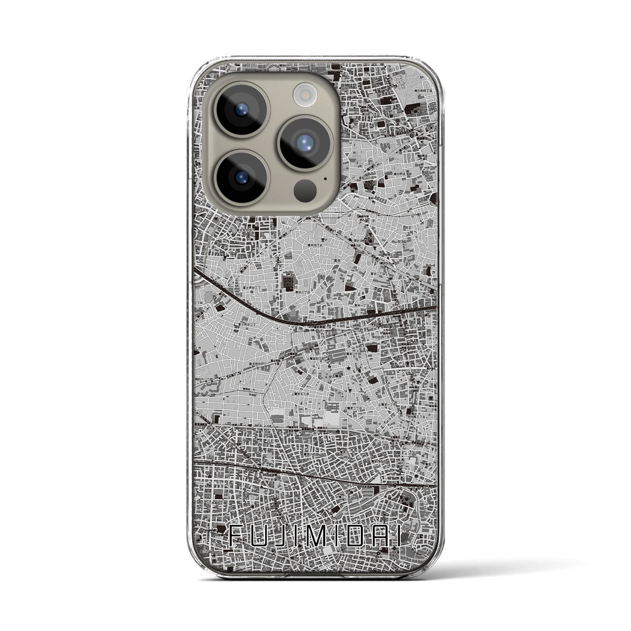 【富士見台(東京都)】地図柄iPhoneケース(クリアタイプ)