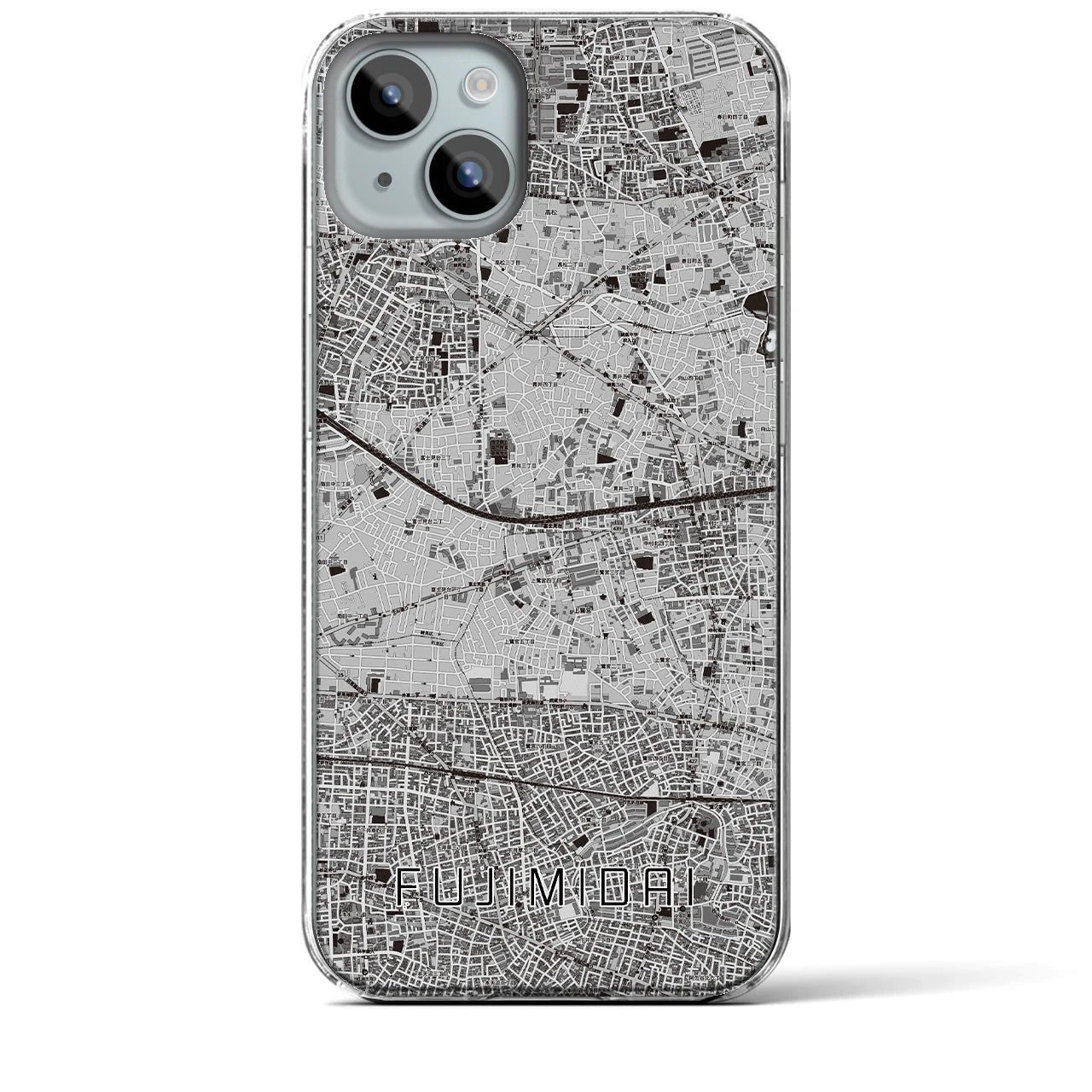 【富士見台(東京都)】地図柄iPhoneケース(クリアタイプ)