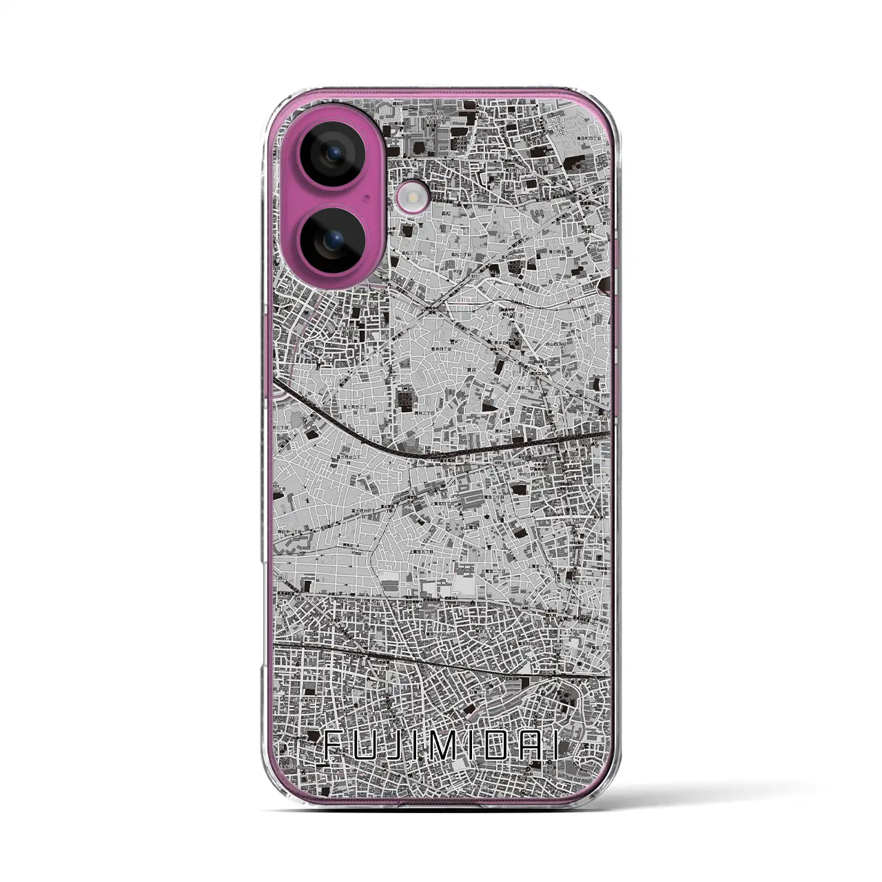 【富士見台(東京都)】地図柄iPhoneケース(クリアタイプ)