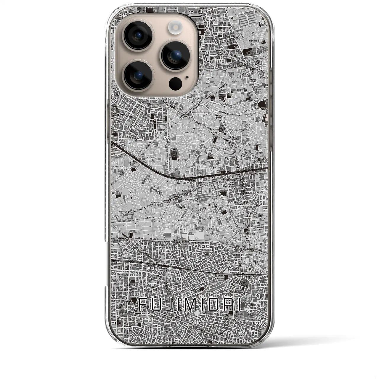【富士見台(東京都)】地図柄iPhoneケース(クリアタイプ)