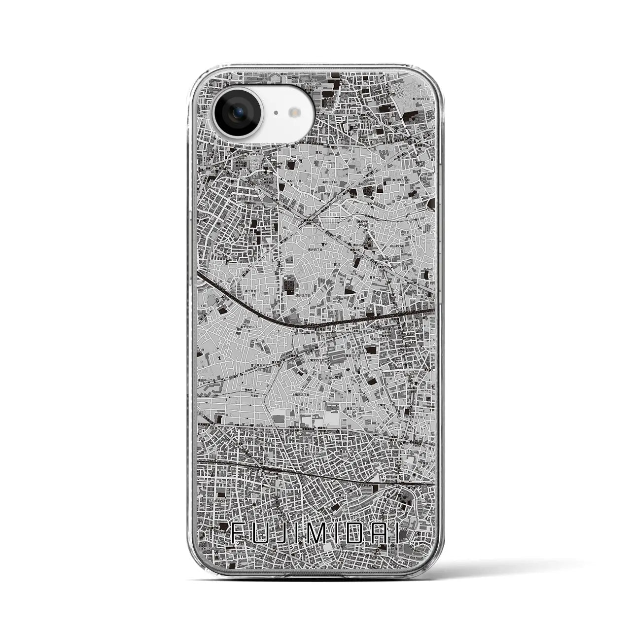 【富士見台(東京都)】地図柄iPhoneケース(クリアタイプ)