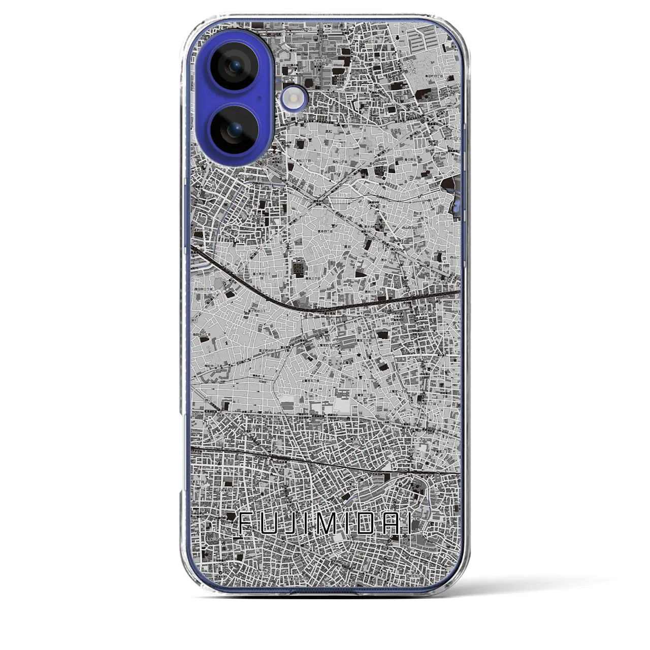 【富士見台(東京都)】地図柄iPhoneケース(クリアタイプ)