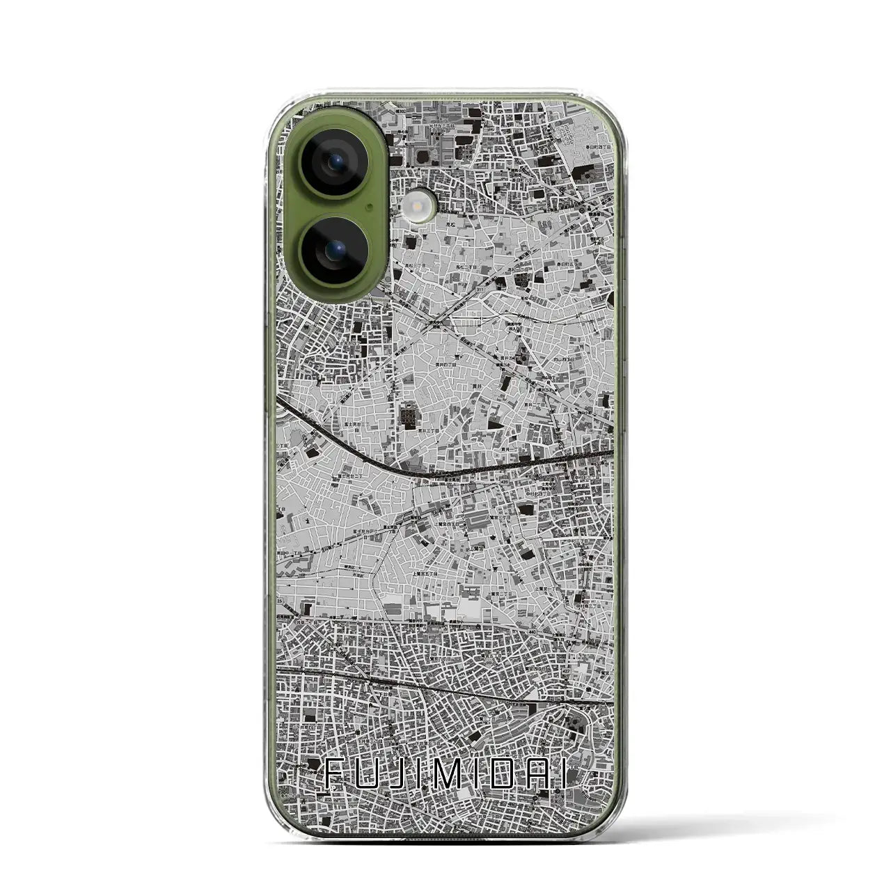 【富士見台(東京都)】地図柄iPhoneケース(クリアタイプ)