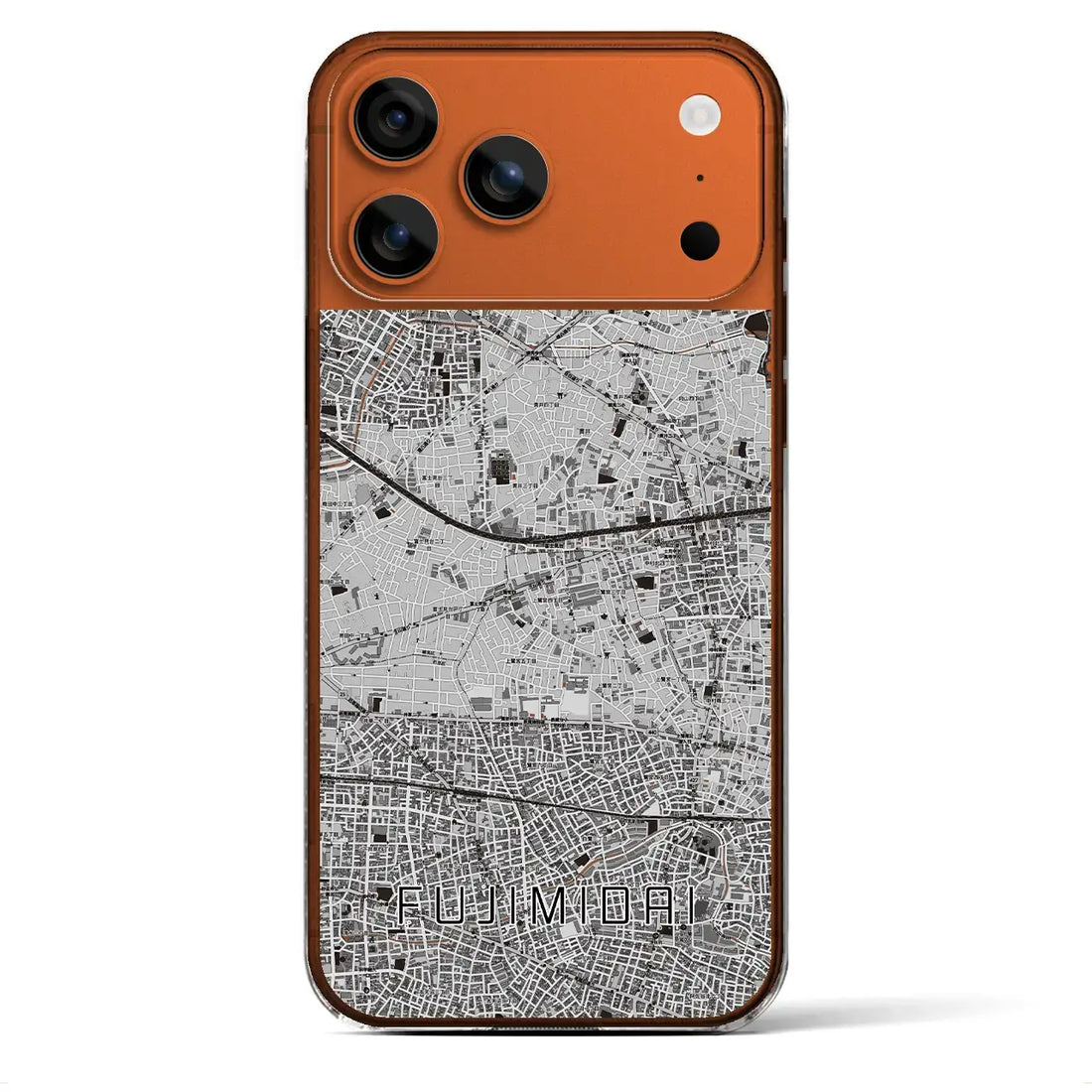 【富士見台(東京都)】地図柄iPhoneケース(クリアタイプ)