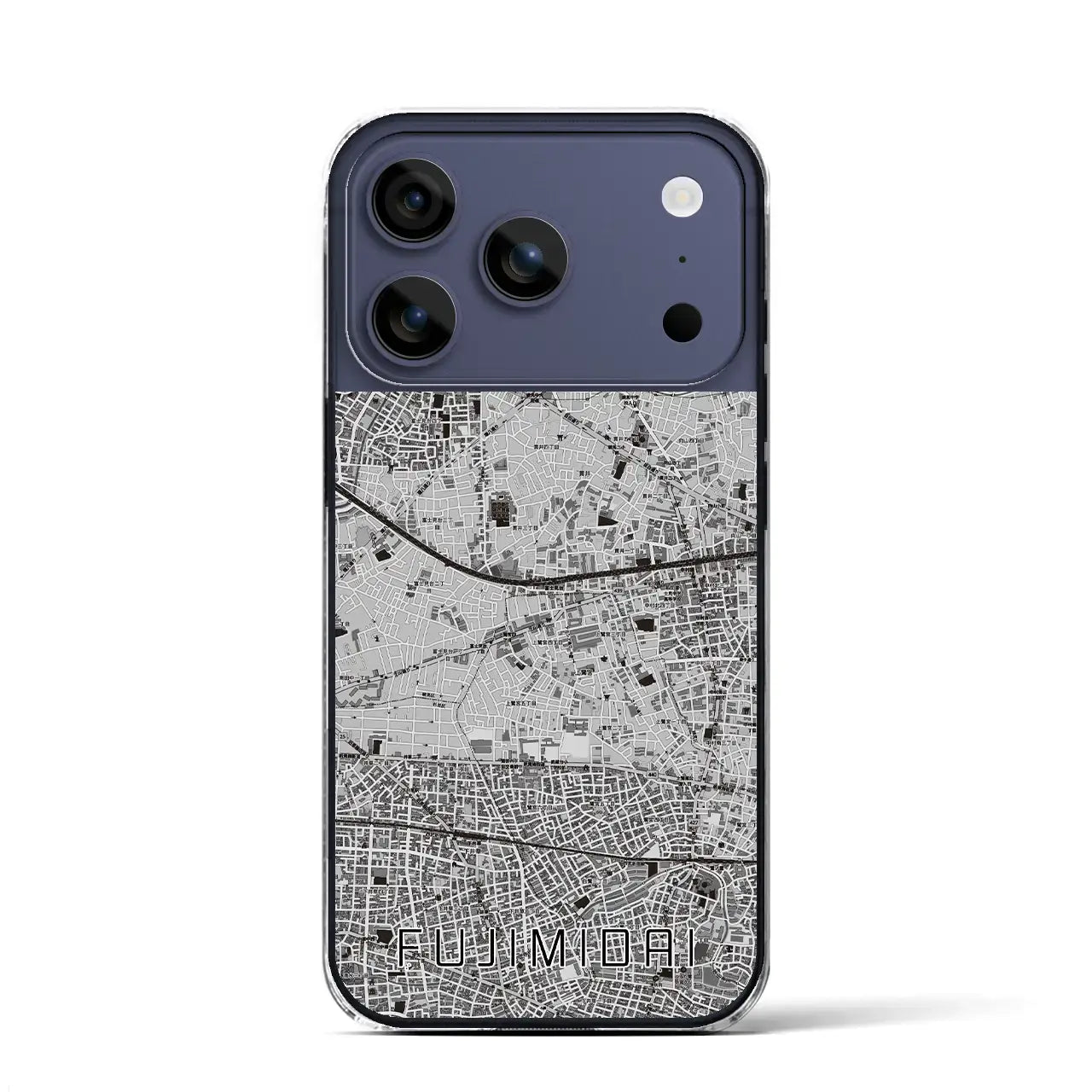 【富士見台(東京都)】地図柄iPhoneケース(クリアタイプ)
