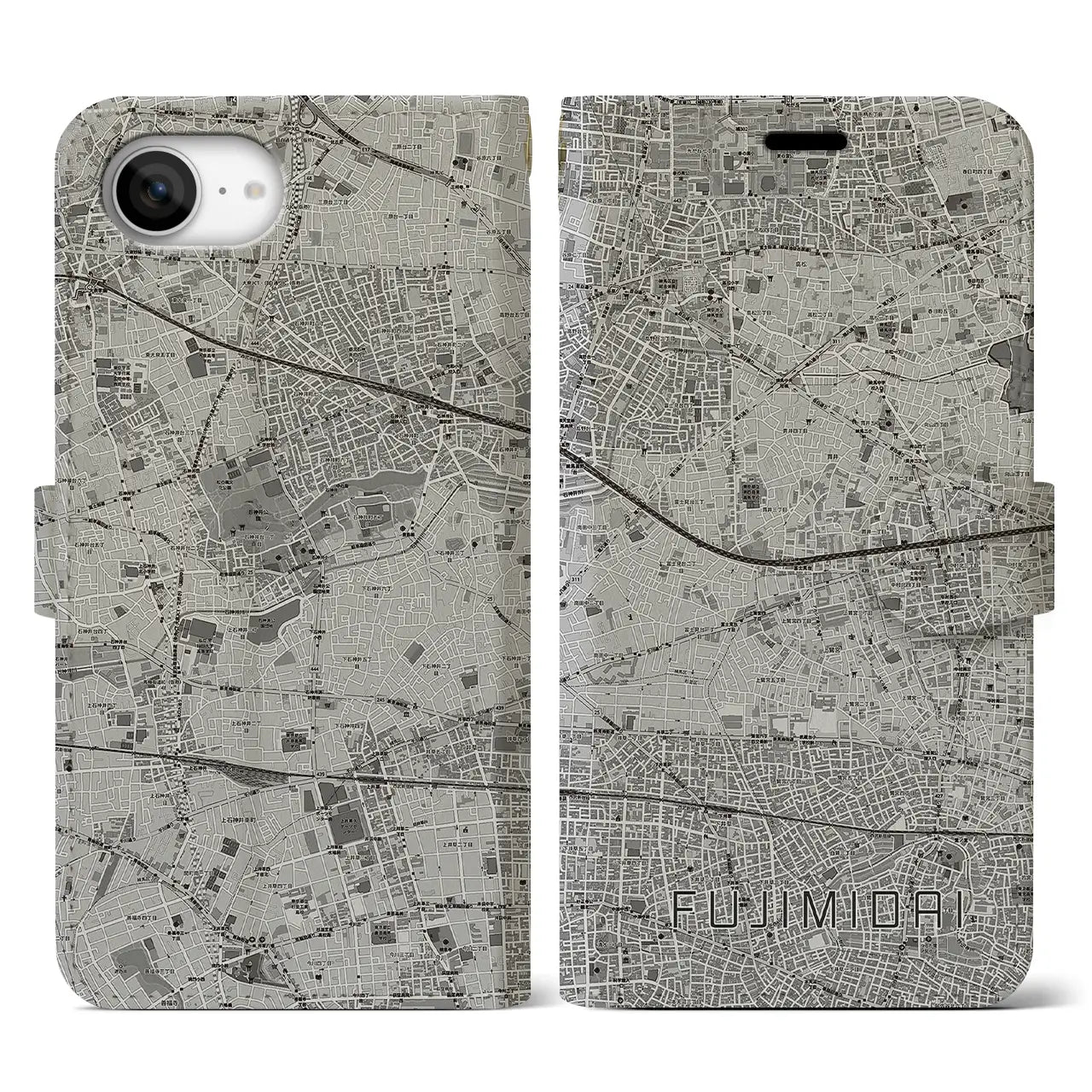【富士見台(東京都)】地図柄iPhoneケース(手帳タイプ)