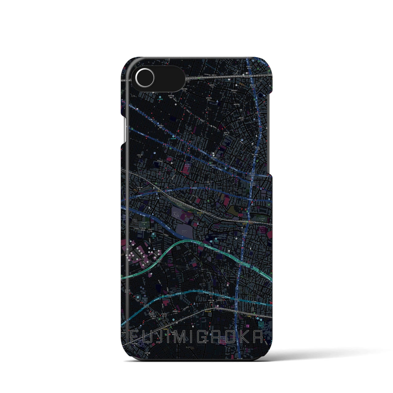 【富士見ヶ丘(東京都)】地図柄iPhoneケース(バックカバータイプ)