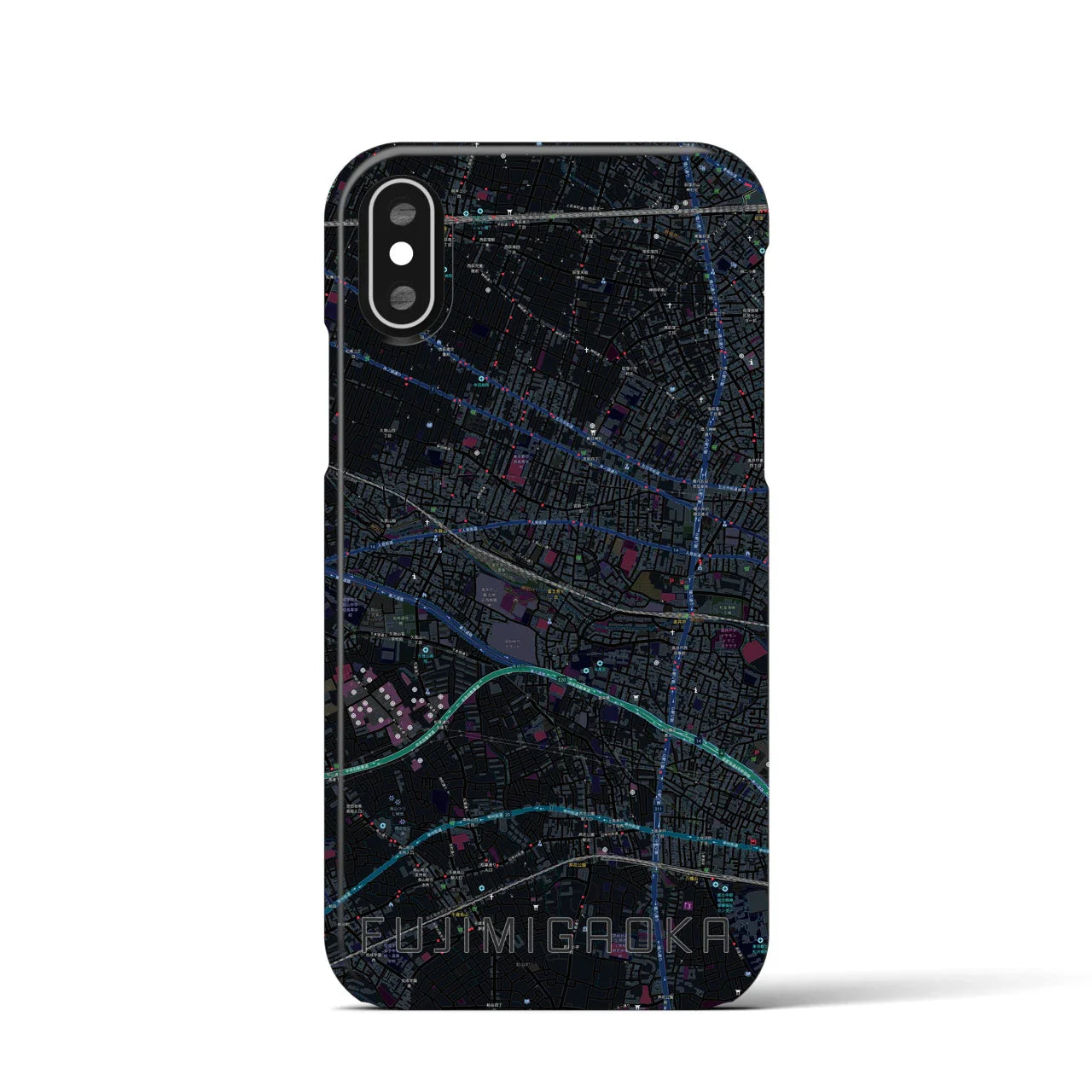 【富士見ヶ丘(東京都)】地図柄iPhoneケース(バックカバータイプ)