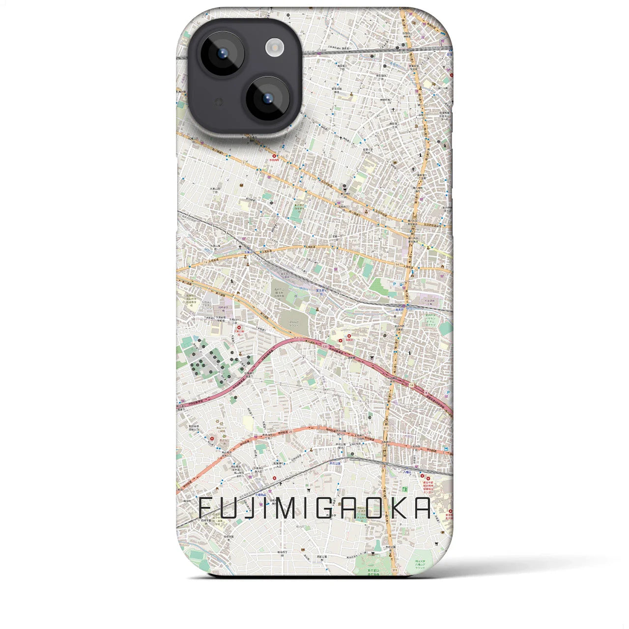 【富士見ヶ丘(東京都)】地図柄iPhoneケース(バックカバータイプ)
