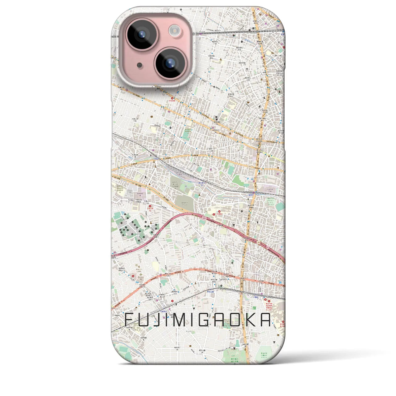 【富士見ヶ丘(東京都)】地図柄iPhoneケース(バックカバータイプ)