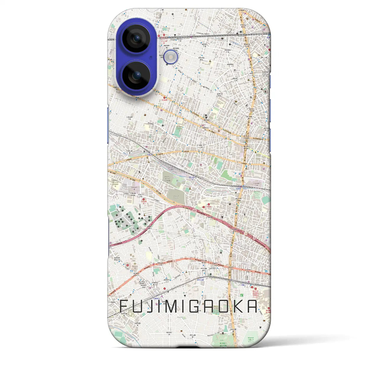【富士見ヶ丘(東京都)】地図柄iPhoneケース(バックカバータイプ)ブラック・iPhone 16 Pro Max 用