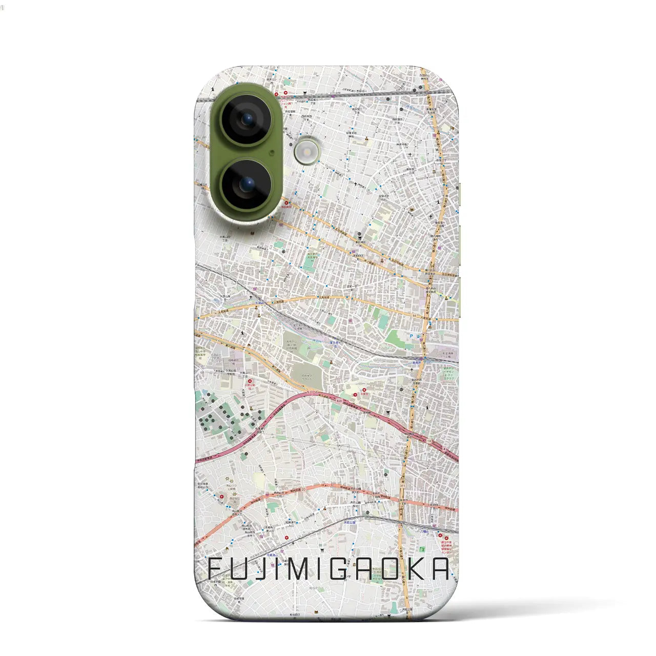 【富士見ヶ丘(東京都)】地図柄iPhoneケース(バックカバータイプ)ブラック・iPhone 17 Pro Max 用