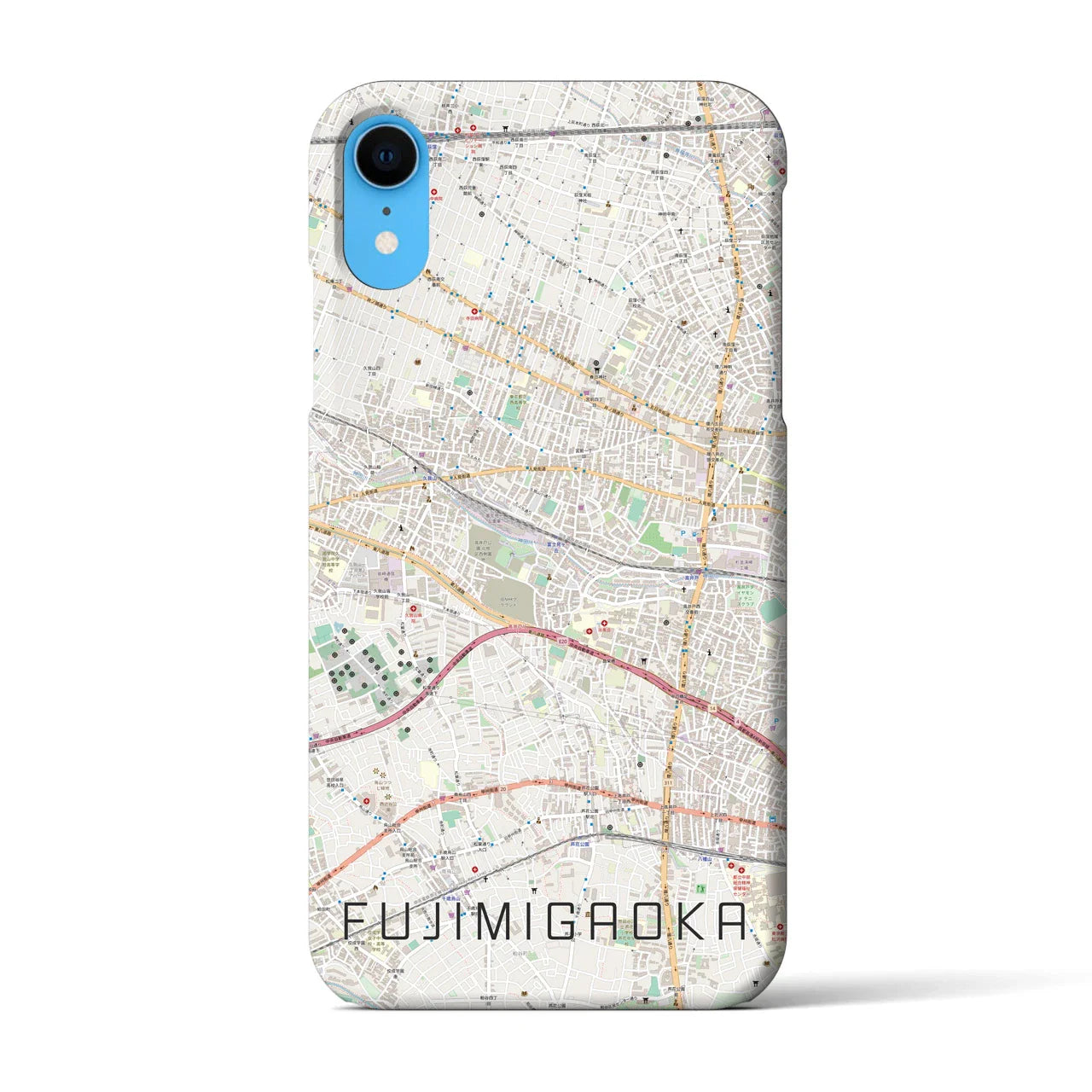 【富士見ヶ丘(東京都)】地図柄iPhoneケース(バックカバータイプ)