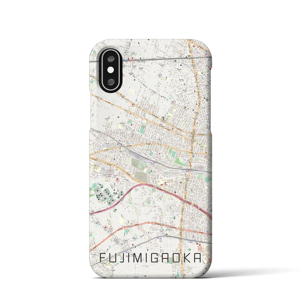 【富士見ヶ丘(東京都)】地図柄iPhoneケース(バックカバータイプ)