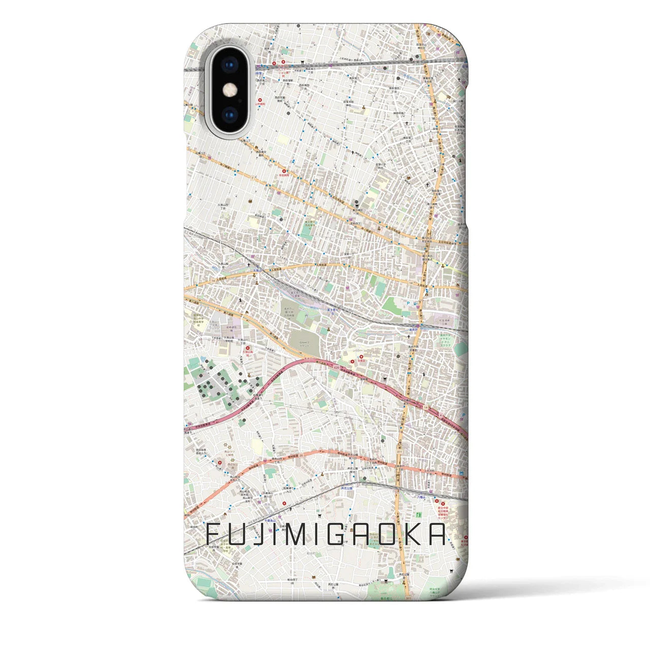 【富士見ヶ丘(東京都)】地図柄iPhoneケース(バックカバータイプ)