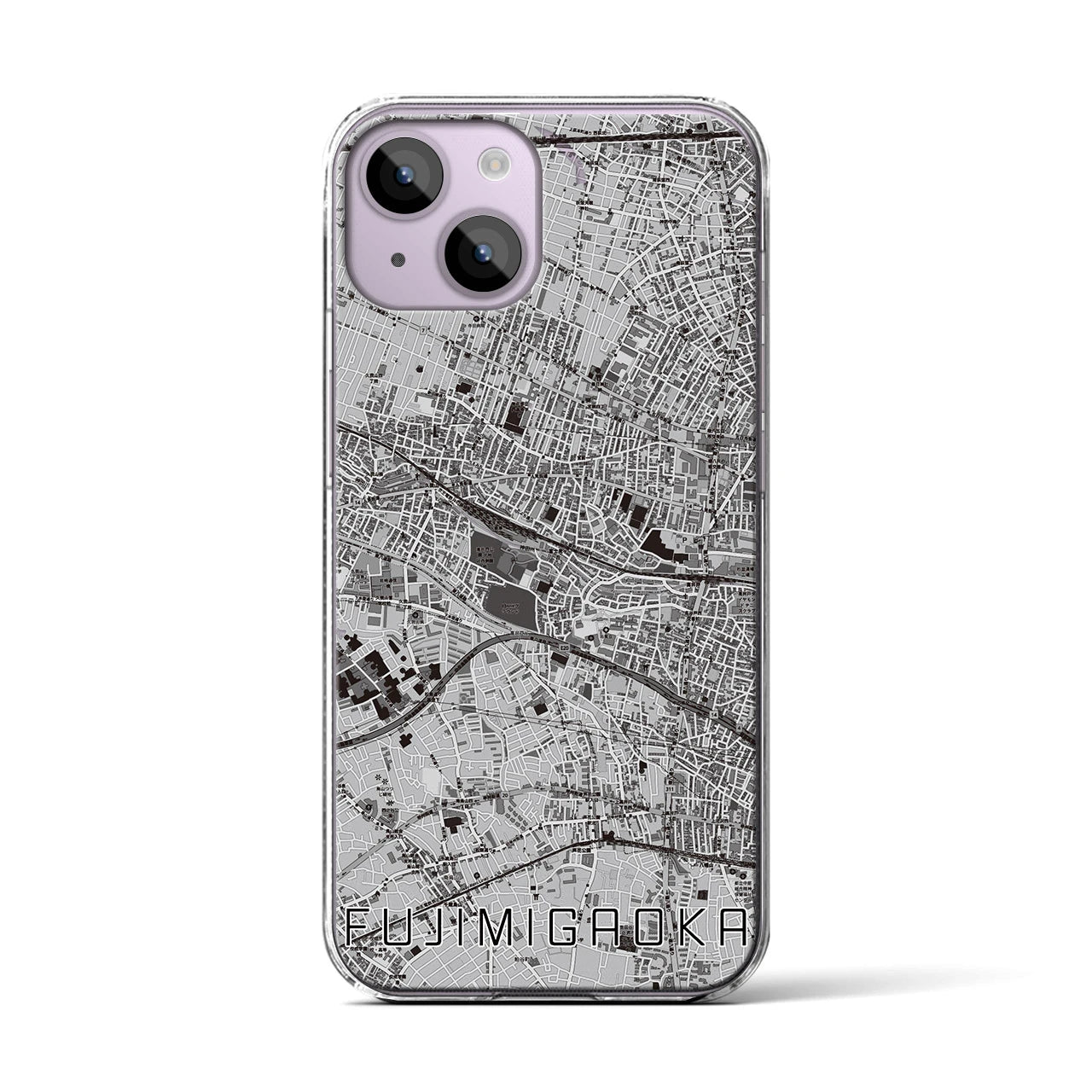 【富士見ヶ丘(東京都)】地図柄iPhoneケース(クリアタイプ)