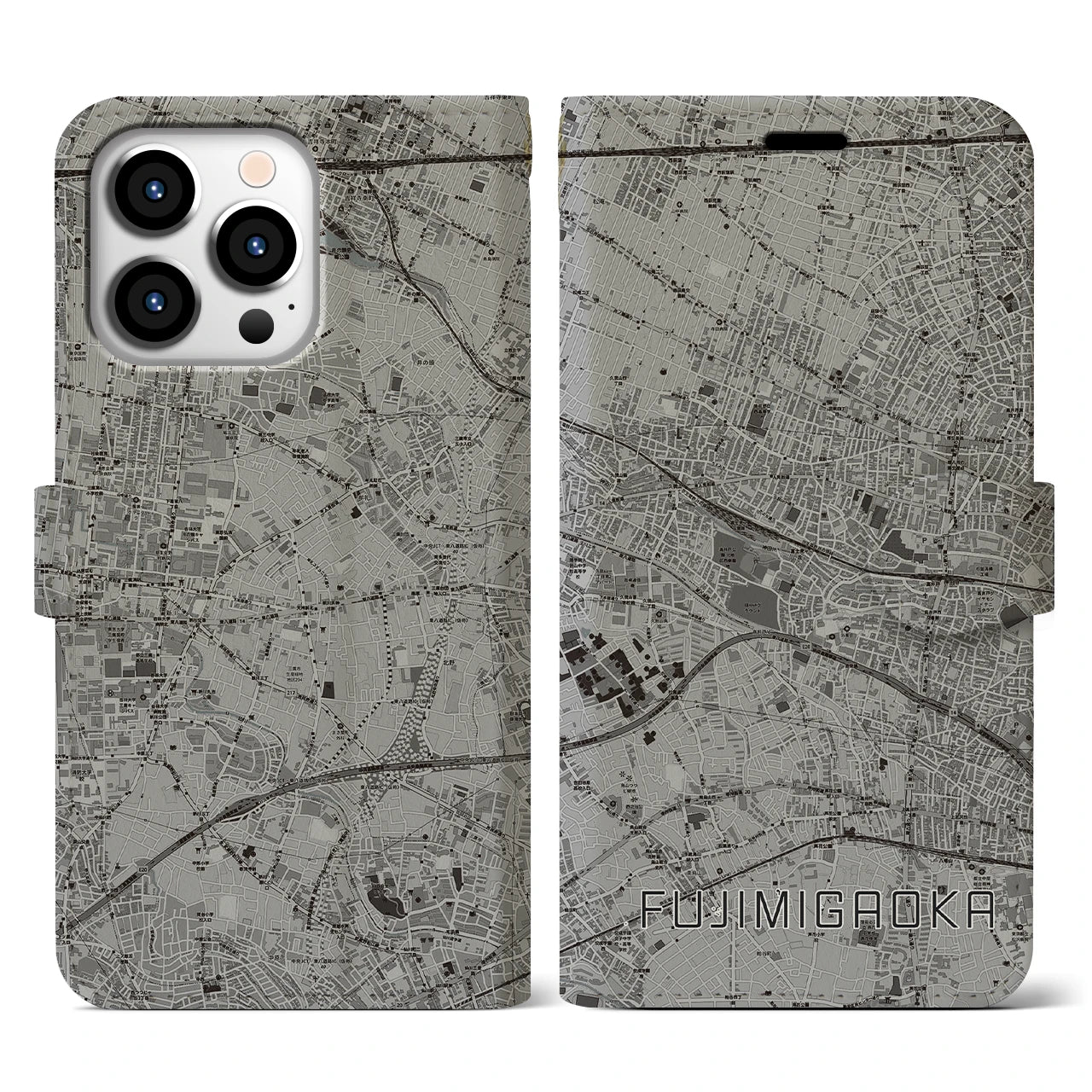 【富士見ヶ丘(東京都)】地図柄iPhoneケース(手帳タイプ)