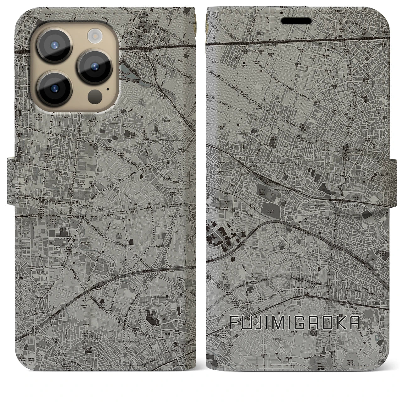 【富士見ヶ丘(東京都)】地図柄iPhoneケース(手帳タイプ)