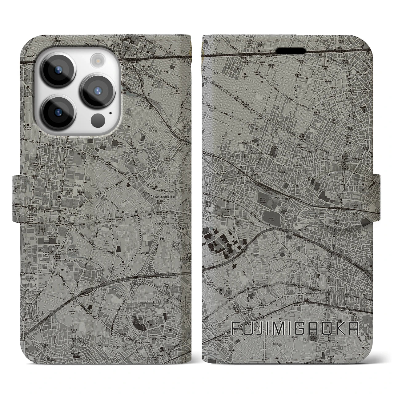 【富士見ヶ丘(東京都)】地図柄iPhoneケース(手帳タイプ)