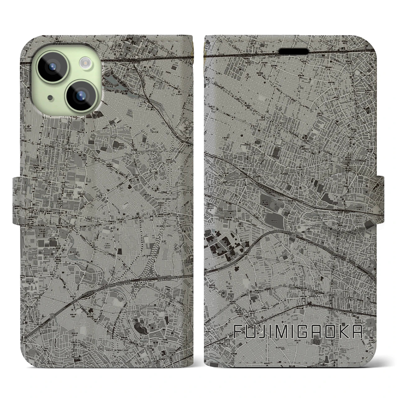 【富士見ヶ丘(東京都)】地図柄iPhoneケース(手帳タイプ)