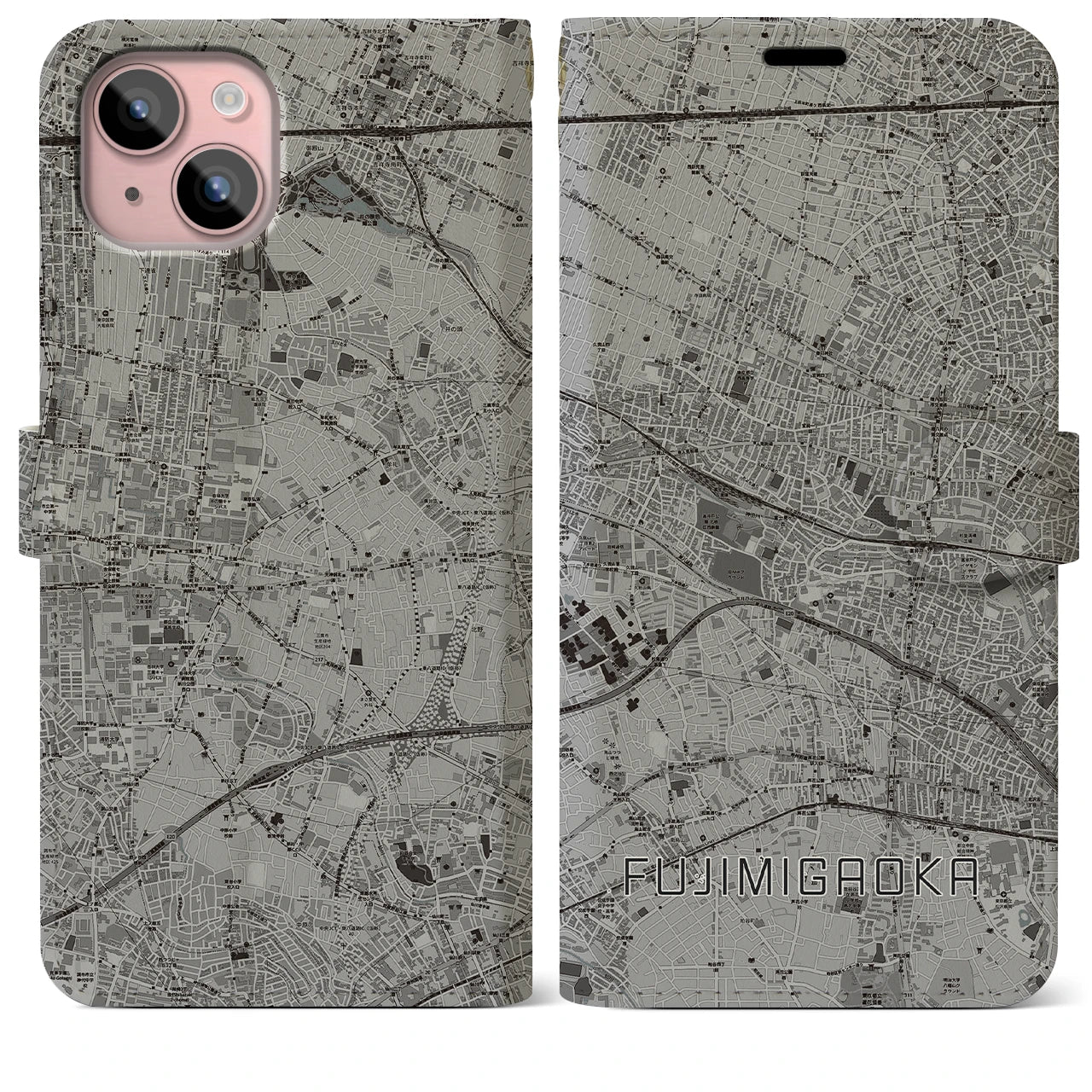 【富士見ヶ丘(東京都)】地図柄iPhoneケース(手帳タイプ)