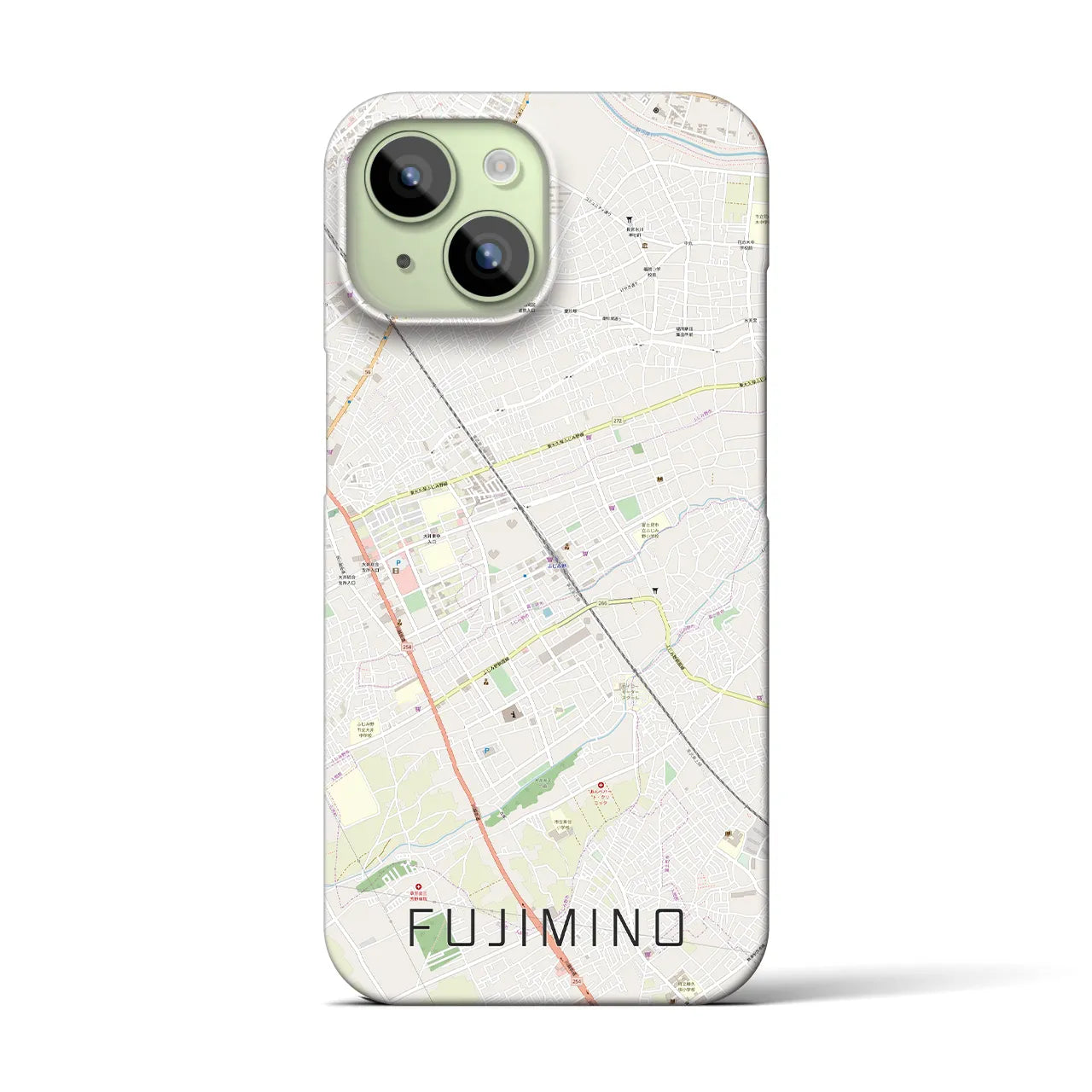 【ふじみ野(埼玉県)】地図柄iPhoneケース(バックカバータイプ)