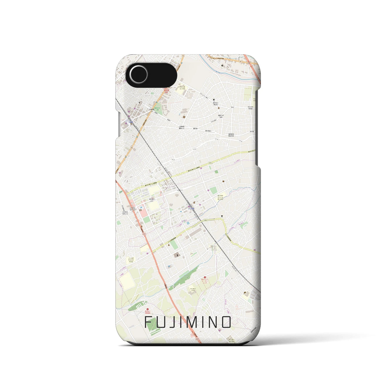 【ふじみ野(埼玉県)】地図柄iPhoneケース(バックカバータイプ)