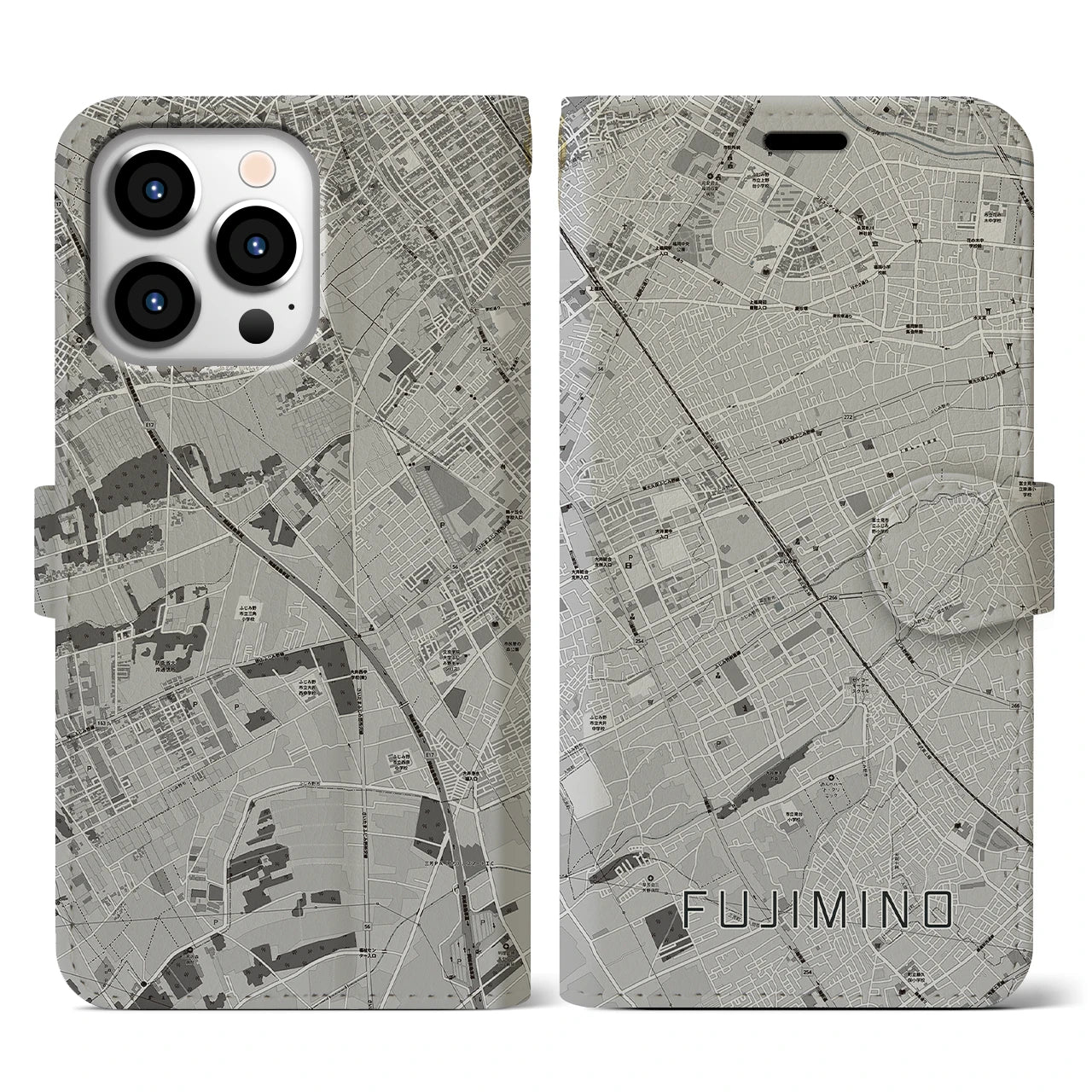 【ふじみ野(埼玉県)】地図柄iPhoneケース(手帳タイプ)
