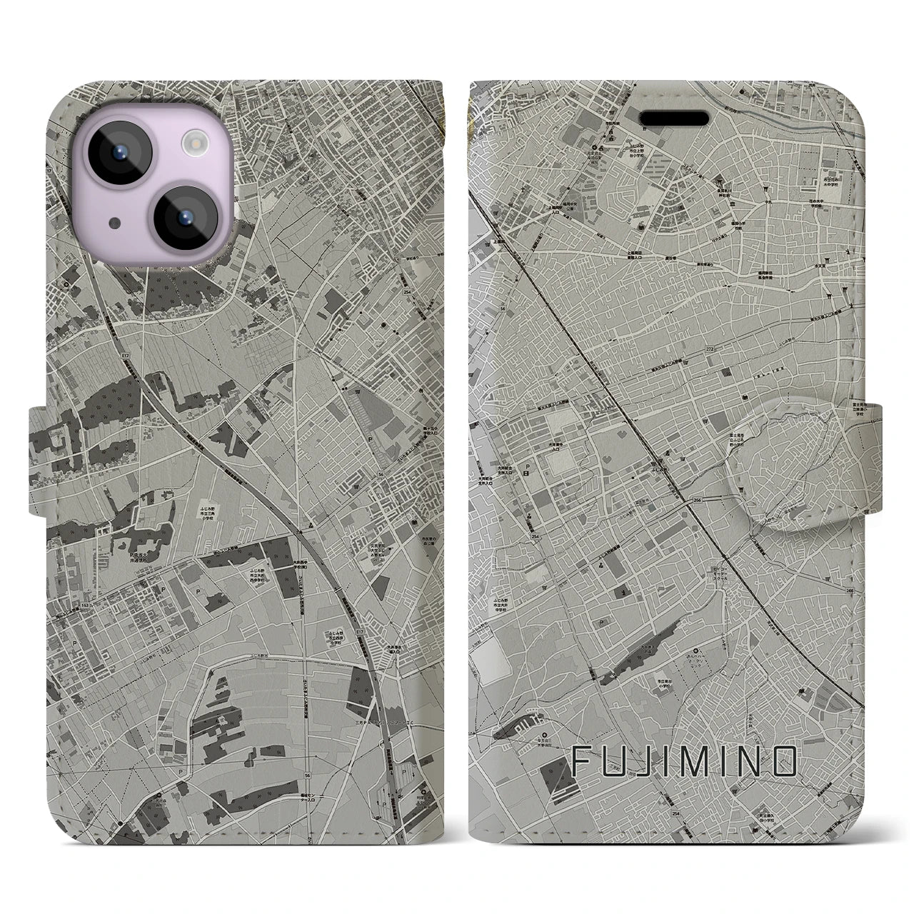 【ふじみ野(埼玉県)】地図柄iPhoneケース(手帳タイプ)