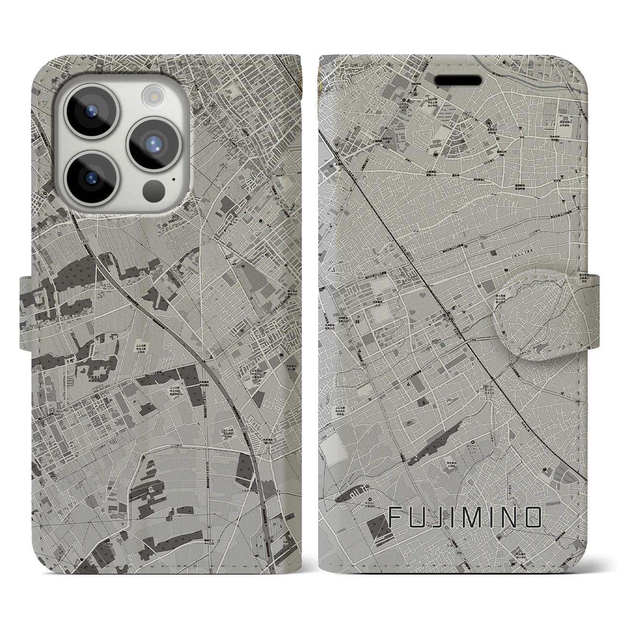 【ふじみ野(埼玉県)】地図柄iPhoneケース(手帳タイプ)