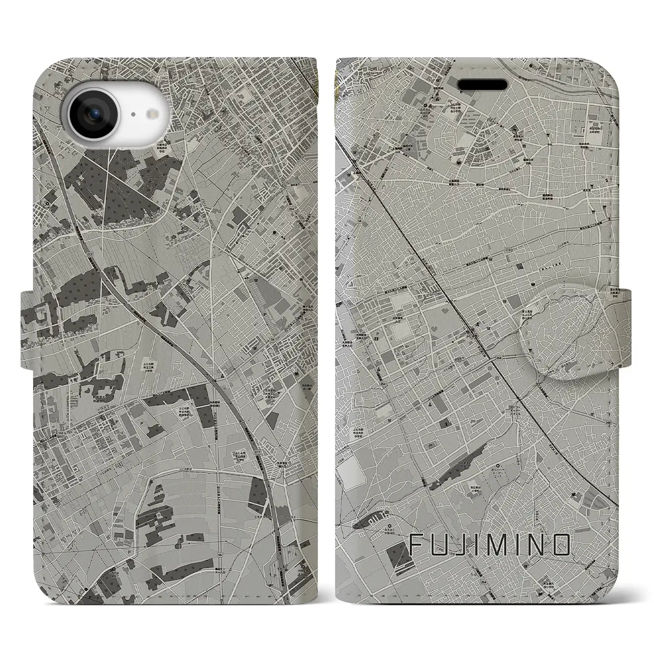 【ふじみ野(埼玉県)】地図柄iPhoneケース(手帳タイプ)