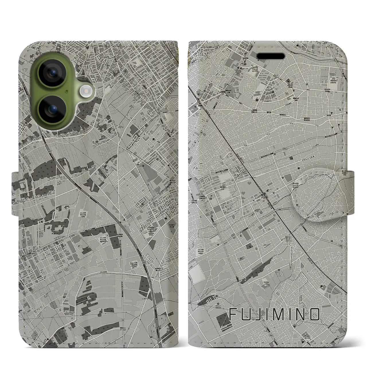 【ふじみ野(埼玉県)】地図柄iPhoneケース(手帳タイプ)