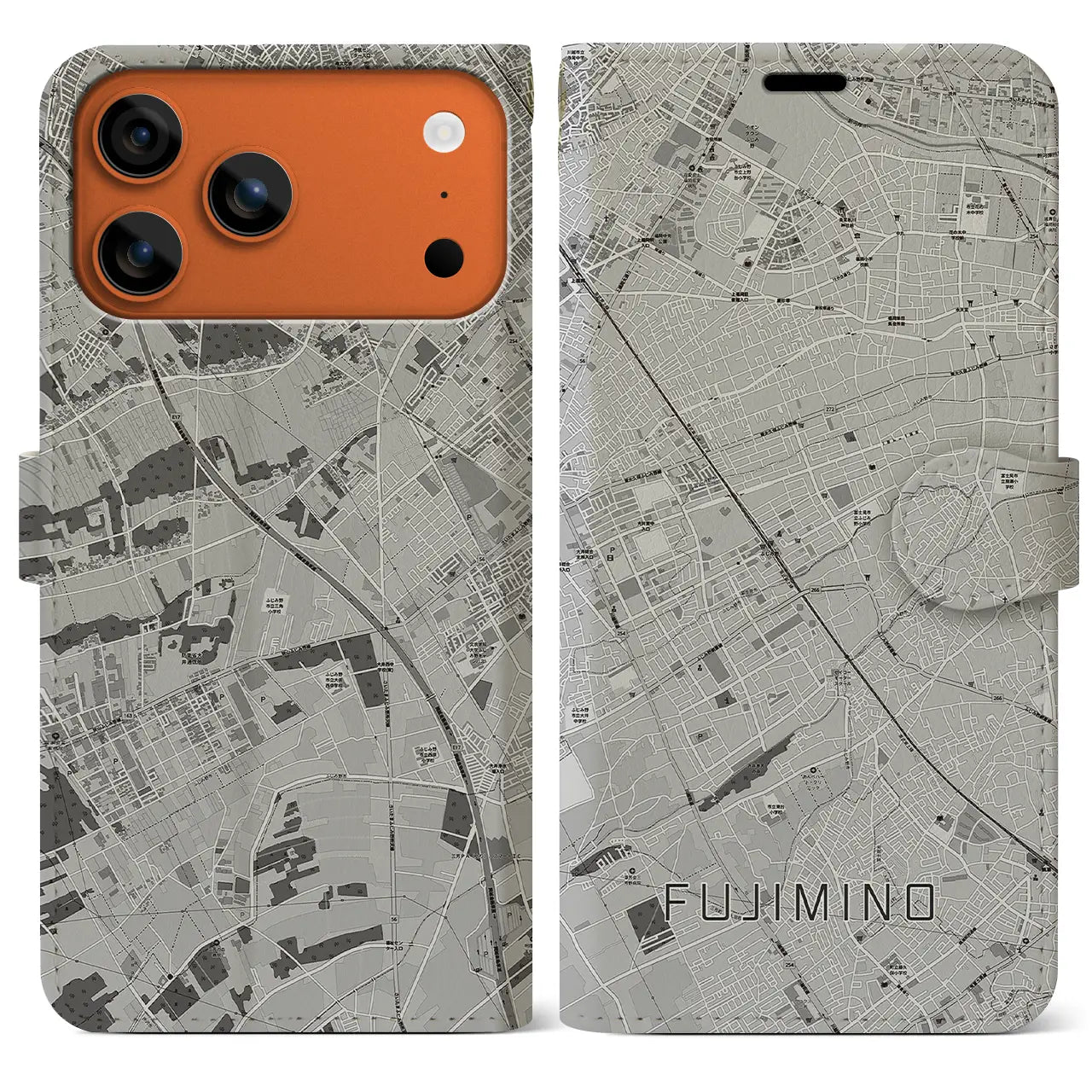 【ふじみ野(埼玉県)】地図柄iPhoneケース(手帳タイプ)