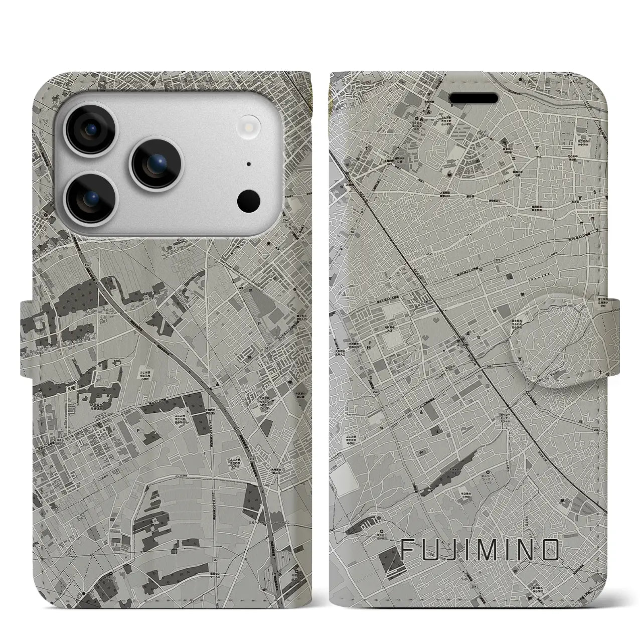 【ふじみ野(埼玉県)】地図柄iPhoneケース(手帳タイプ)