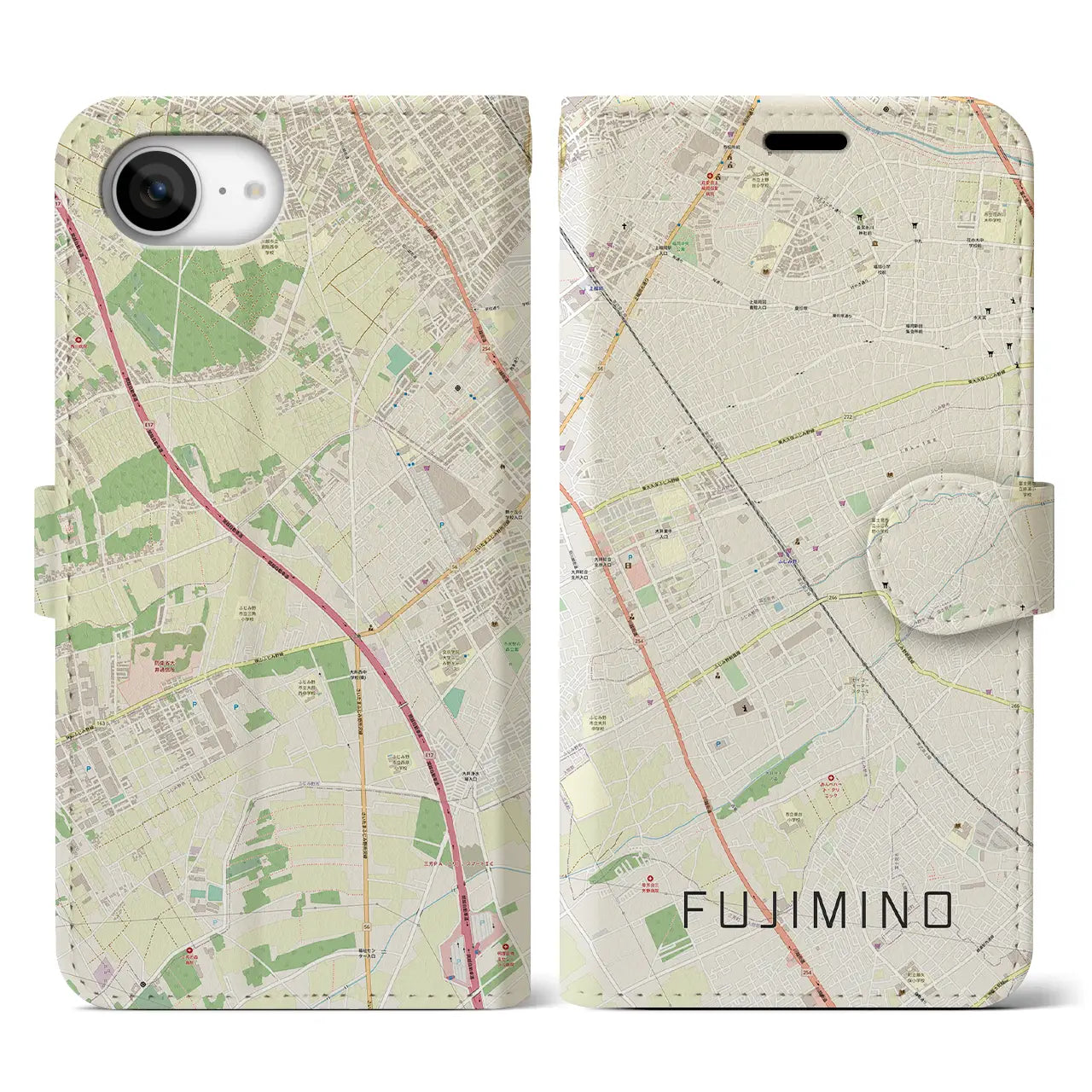【ふじみ野(埼玉県)】地図柄iPhoneケース(手帳タイプ)