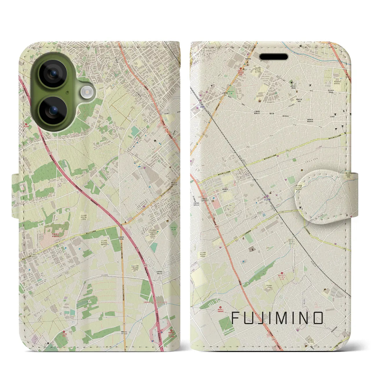 【ふじみ野(埼玉県)】地図柄iPhoneケース(手帳タイプ)