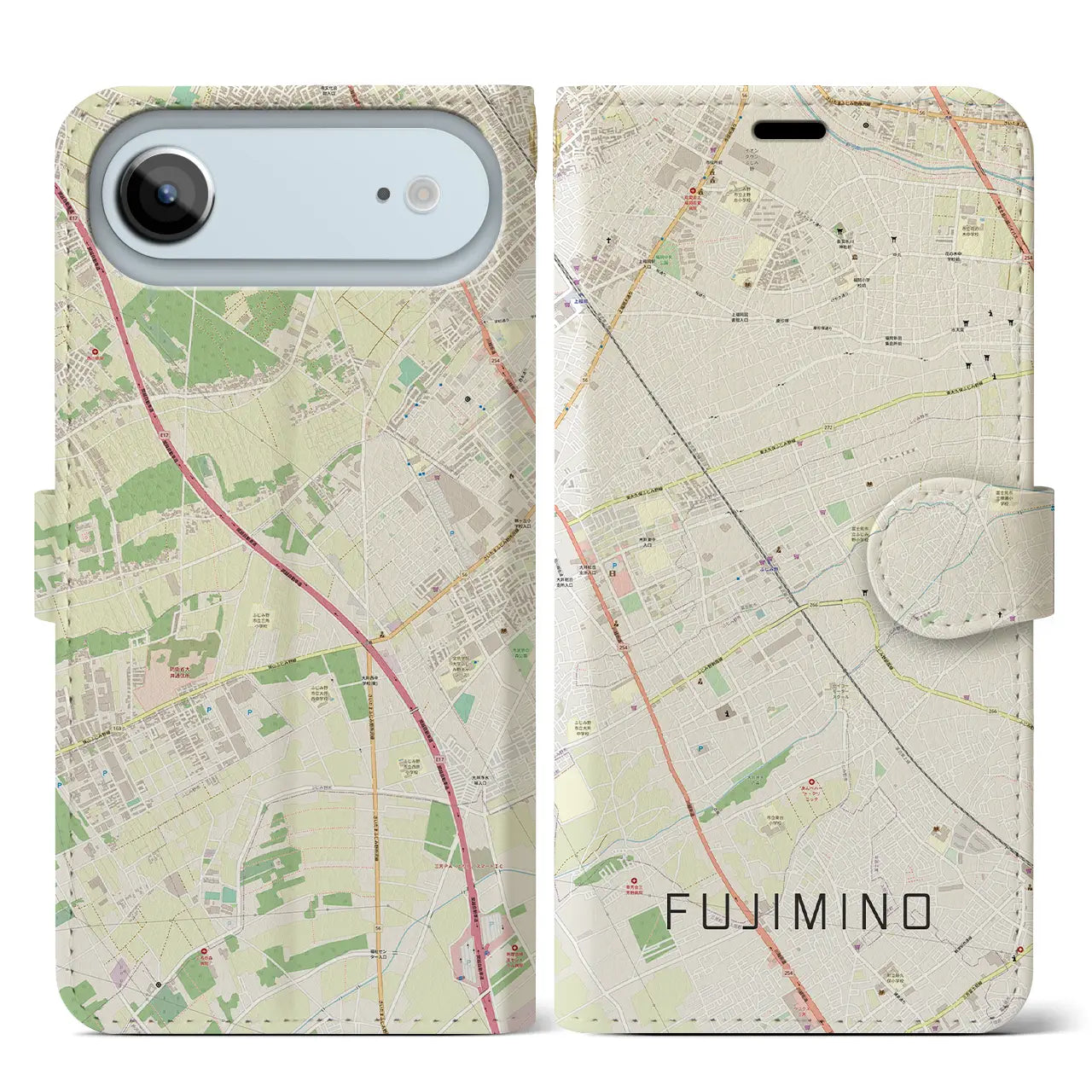 【ふじみ野(埼玉県)】地図柄iPhoneケース(手帳タイプ)