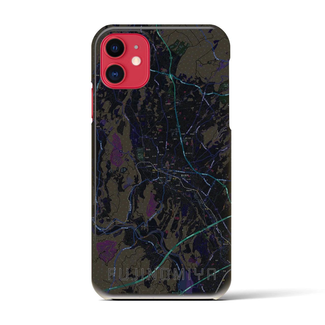 【富士宮(静岡県)】地図柄iPhoneケース(バックカバータイプ)