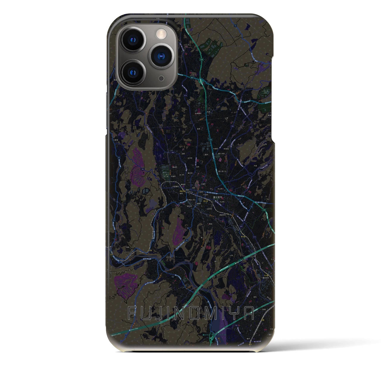 【富士宮(静岡県)】地図柄iPhoneケース(バックカバータイプ)