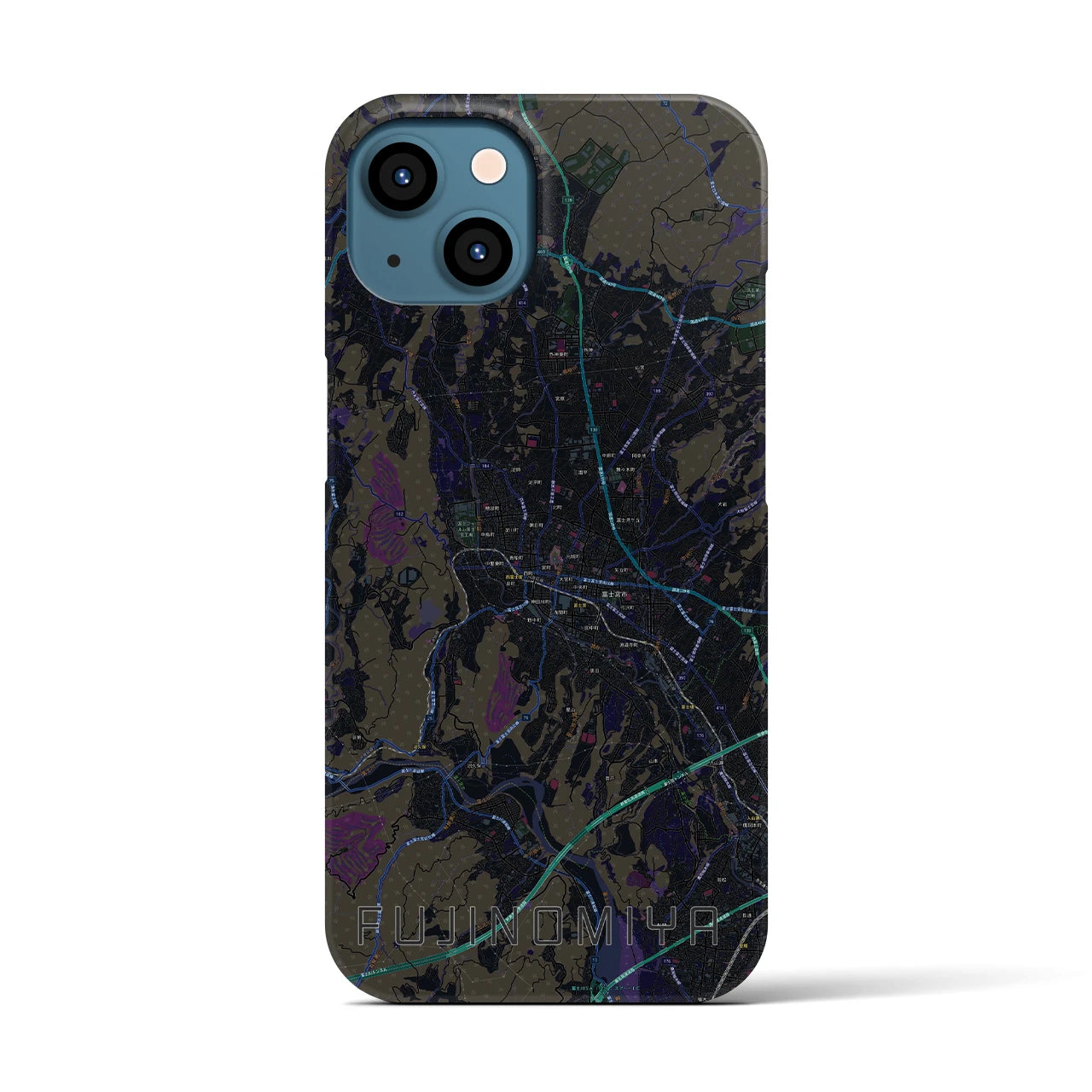 【富士宮(静岡県)】地図柄iPhoneケース(バックカバータイプ)