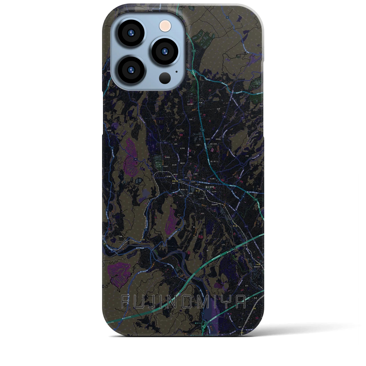 【富士宮(静岡県)】地図柄iPhoneケース(バックカバータイプ)