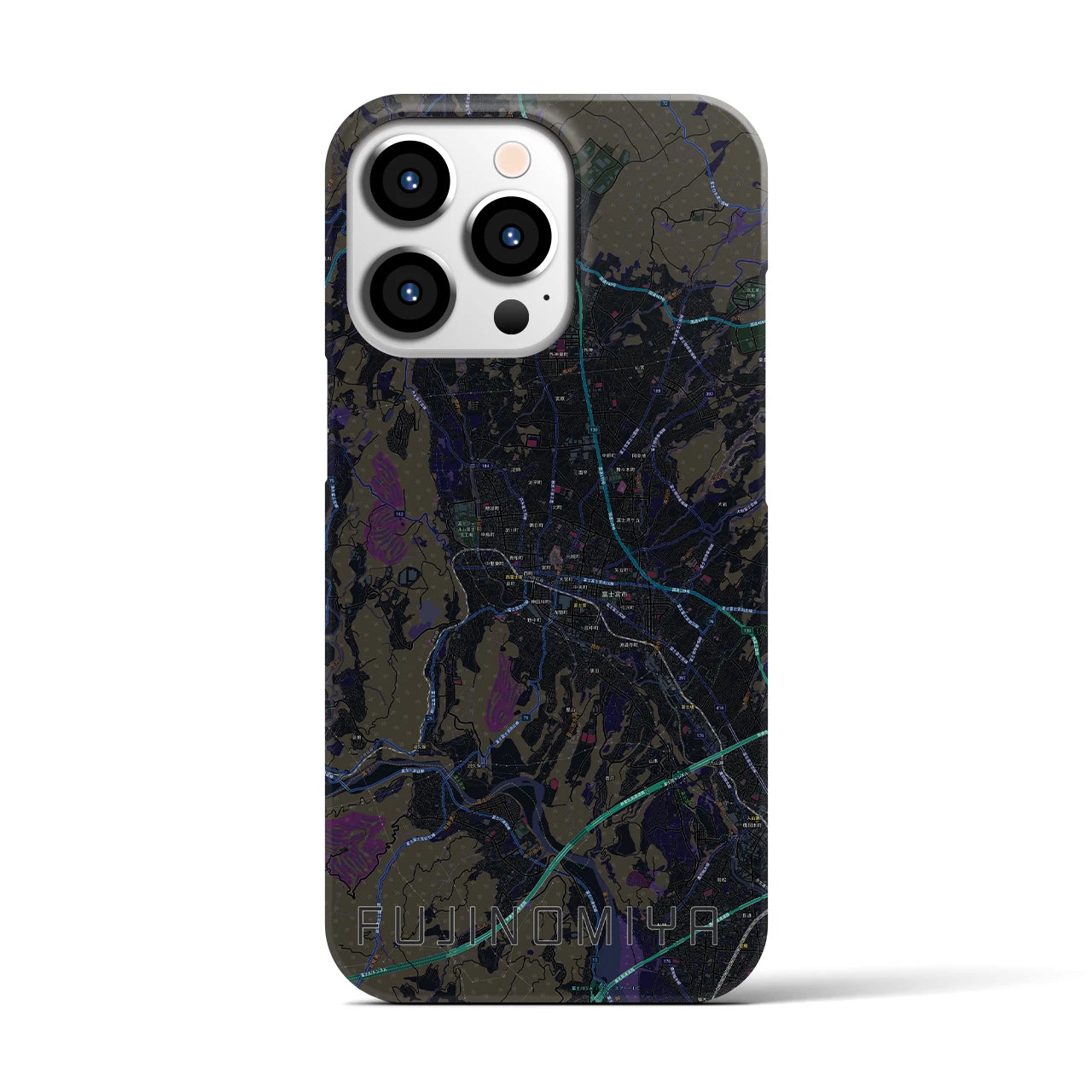 【富士宮(静岡県)】地図柄iPhoneケース(バックカバータイプ)