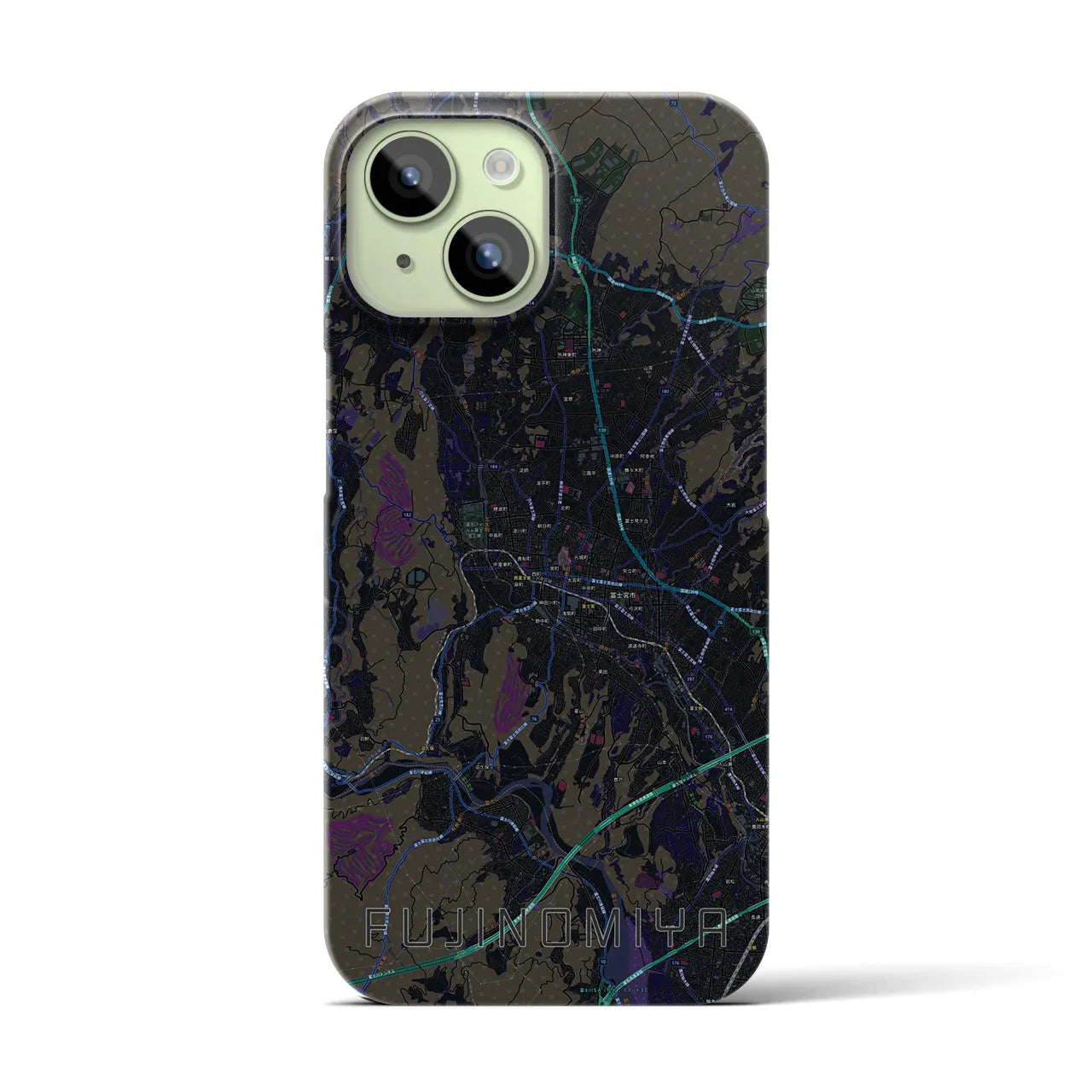 【富士宮(静岡県)】地図柄iPhoneケース(バックカバータイプ)