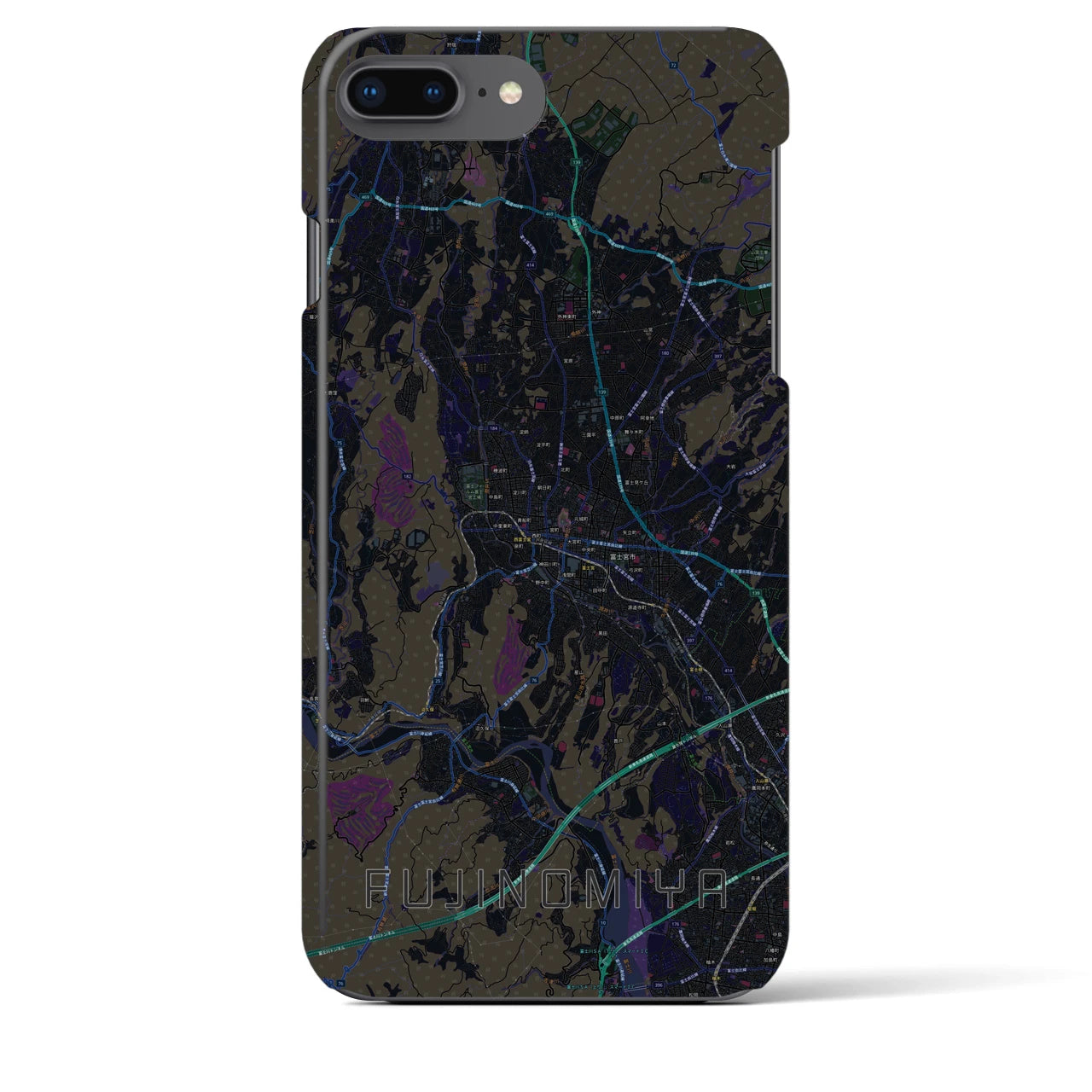 【富士宮(静岡県)】地図柄iPhoneケース(バックカバータイプ)