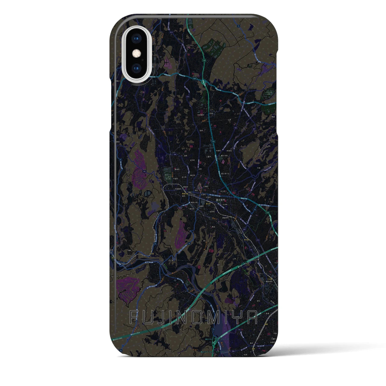 【富士宮(静岡県)】地図柄iPhoneケース(バックカバータイプ)
